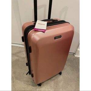 American Tourister Hardside Luggage Suitcase 24" Moonlight Spinner, Rose Gold
